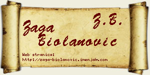 Zaga Biolanović vizit kartica